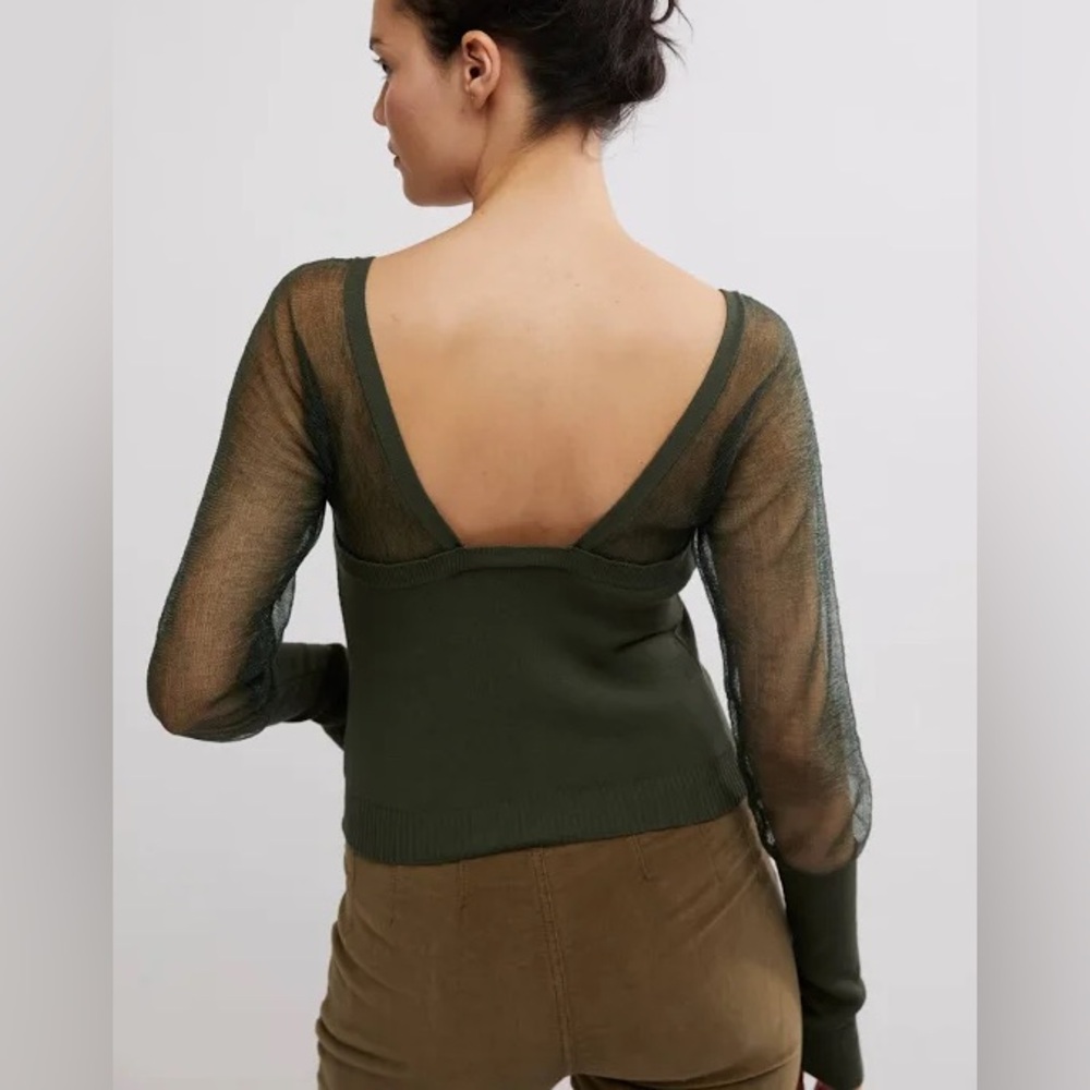 FREE PEOPLE Night After Night Top in Emerald size L NWT - Picture 2 of 9